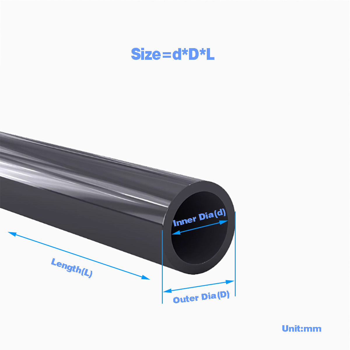 Ocean Aquarium - Tubo de plástico pvc preto, tubo