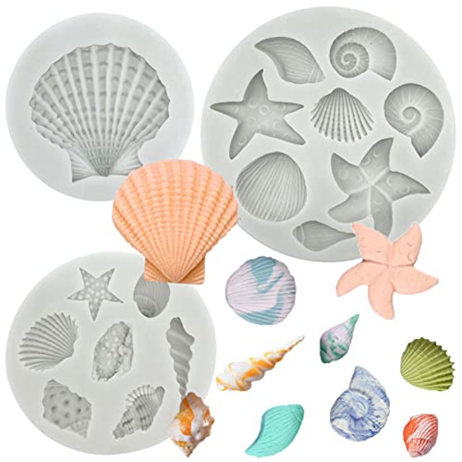 Conjunto de 3 Moldes de Silico - Marine Coral avaliação e preço