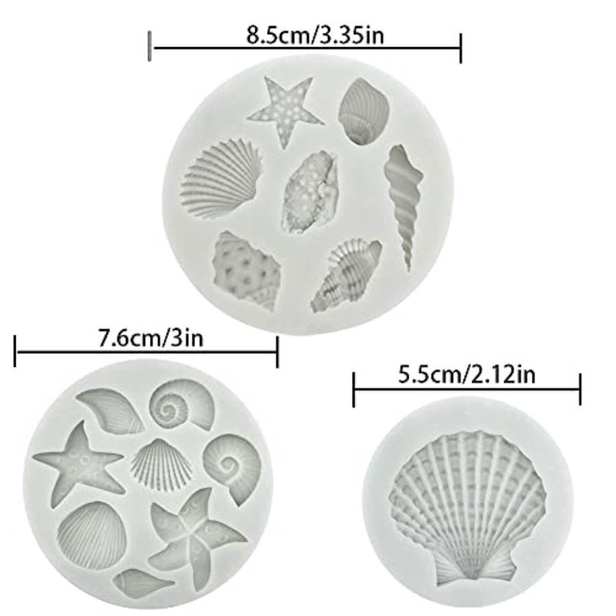Conjunto de 3 Moldes de Silico - Marine Coral avaliação e preço